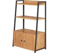 Bibliothèque échelle ouverte à 4 niveaux avec tiroirs de rangement, étagère industrielle autonome, présentoir moderne pour salon, chambre, bureau à domicile, salle de bain