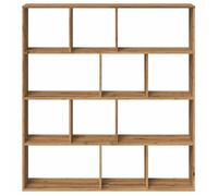 Bibliothèque élégant - ECOHOME - bois d'ingénierie - chêne artisanal - 132 x 29 x 141,5 cm - 12 compartiments ouverts@150524
