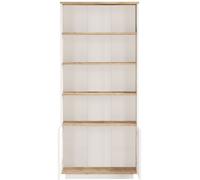 Vente-unique Bibliothèque élégante FR16 - 2 portes 75 x 168 x 27 cm - Pin atlantique/Blanc