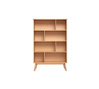 Bibliothèque en bois clair chêne 8 casiers l110 cm ingrid