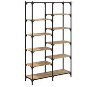 Bibliothèque en bois d'ingénierie - vidaXL - 100x32x170 cm - Chêne artisanal - 9 étagères - Style rustique