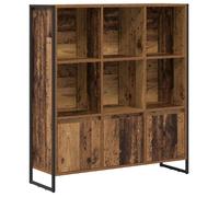 Bibliothèque en bois d'ingénierie - vidaXL - Bois Ancien - 99 5 x 30 x 108 5 cm - 6 portes - Durable - Assemblage requis