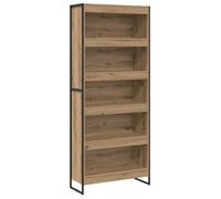 Bibliothèque en bois d'ingénierie - vidaXL - Chêne Artisan - 80x30x189 5 cm - Durable - Pieds en acier