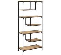 Bibliothèque en bois d'ingénierie - vidaXL - Chêne artisanal - 81x36x176 cm - 6 étagères - Poids maximal 140 kg