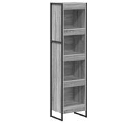 Bibliothèque en bois d'ingénierie - vidaXL - Gris Sonoma - 40x30x155 cm - Durable - Assemblage requis - Pieds en acier