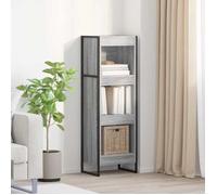 Bibliothèque en bois d'ingénierie - vidaXL - Gris Sonoma - 80x30x155 cm - Pieds en acier - Design industriel