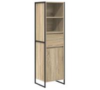 Bibliothèque en bois d'ingénierie - vidaXL - Sonoma - 43x36x150,5 cm - Style industriel - Pieds en acier - Tiroir