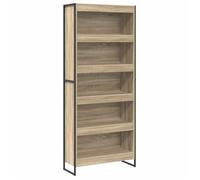 Bibliothèque en bois d'ingénierie - vidaXL - Sonoma - 80x30x189 5 cm - Durable - Assemblage requis - Pieds en acier