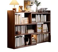 Bibliothèque en Bois, Étagère Basse Modulable sur Pied pour Salon, Balcon Ou Librairie - Meuble De Rangement d'angle Gain De Place, Organisateur Et Présentoir De Lecture(90 * 24*(80~150) CM)