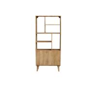 Bibliothèque en bois manguier massif 2 portes gravées L80 cm RUBIA