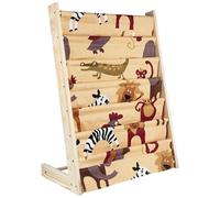 Bibliothèque en bois pour enfants - Bibliothèque à 7 étagères - Présentoir à livres Montessori - Bibliothèque sur pied pour chambre d'enfant - Structure robuste - Couleur bois naturel