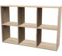 Bibliothèque en chêne - Meuble d'archivage cubique - Rangement pour livres à surface lisse - Dimensions : 110 x 75 x 30 cm - Meuble en bois de forme cubique