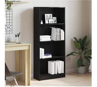 vidaXL Étagère Chêne Noir 60 x 24 x 143 cm Bois d'ingénierie, Séjour, Bibliothèque rectangulaire Moderne, Meuble de Rangement décoratif, Étagère contemporaine