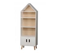 Bibliothèque en forme de maison ""Dream"" en bois - Blanc/Beige - L 50 x l 30 x H 147cm