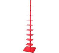 Bibliothèque en métal à 9 niveaux - Réglage de la rotation libre, assemblage à monter soi-même, tour de rangement verticale pour petits espaces, sans marque