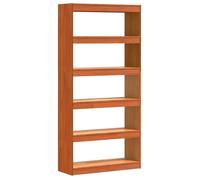 Bibliothèque en pin massif - vidaXL - Brun cire - 80x30x167,5 cm - 5 étagères - Style rustique - Assemblage requis