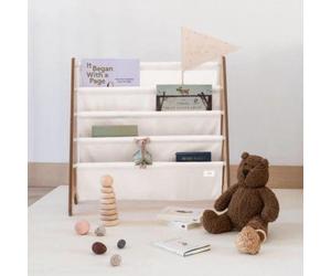 Bibliothèque en tissu recyclé Uni crème