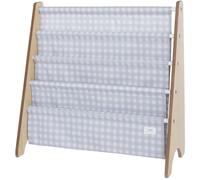 Bibliothèque en tissu recyclé vichi bleu