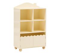 Bibliothèque enfant 2 portes et 4 niches BOULI - Beige