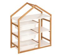 Bibliothèque enfant 3 paniers et 3 étagères BAKO - Blanc