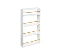 Bibliotheque enfant 4 etageres coloris blanc - Longueur 55 x Profondeur 15 x Hauteur 118 cm --