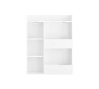 SoBuy Bibliothèque pour enfants Étagère Montessori Chambre d'enfant avec 5 compartiments ouverts Étagère pour enfants pour rangement de jouets Blanc 80x104x34 cm KMB55-K-W