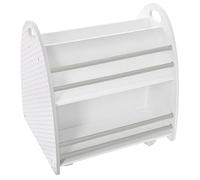 Bibliothèque Enfant Basse Blanche & Grise Double Face et à roulettes - Atmosphera