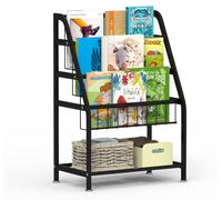 Bibliothèque enfant étagère livres - Petite bibliothèque - Métal - 45 x 25 x 65 cm - Noir