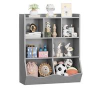 Bibliotheque Enfant Etagère pour Chambre, Meuble de Rangement, Étagère de Rangement, 3 Compartiments Bibliothèque et 5 Casiers Ouverts 2 Bacs Inclinés Pour Chambre d’Enfants, Salle de Jeux, Salon