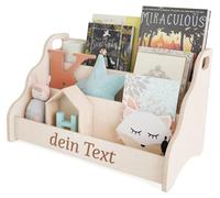 Bibliothèque enfant - Étagère pour livres - Design moderne - Personnalisable avec prénom - Rangement vertical - Blanc ou naturel