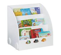 Bibliothèque enfant GINGER HOME CLOUD - Meuble à livres en bois blanc, 3 compartiments, design nuage, 64x53x59 cm