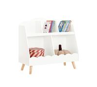 SoBuy KMB100-W Étagère pour enfants avec 5 compartiments Étagère à livres Étagère de rangement pour enfants Étagère Montessori blanche LHT env. 82x76x35cm