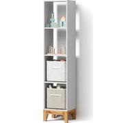 Bibliothèque enfant Livinity Mailo Blanc/Artisan 35.2x159.5cm avec banc, Model 59759