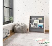 Bibliothèque enfant mamoi en bois & tissu 52×25×63 cm gris foncé