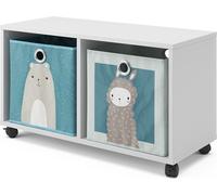 Bibliothèque enfant Vicco Blanc 72x42.4cm avec 2 boxes pliants, Model 37012