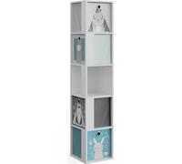Bibliothèque enfant Vicco Lio Blanc 33.3x162.2cm avec 4 boîtes pliantes, Model 37015