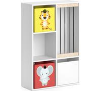 Bibliothèque enfant Vicco Luigi Blanc 29.2x107.8cm avec 2 boxes pliants opt.2, Model 37034