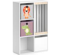 Bibliothèque enfant Vicco Luigi Blanc 29.2x107.8cm avec 2 boxes pliants opt.3, Model 37035