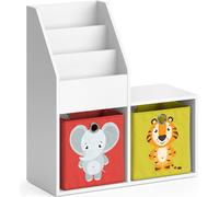 Bibliothèque enfant Vicco Luigi Blanc 30.9x79cm Mini, avec 2 boîtes pliantes opt.2, Model 36221