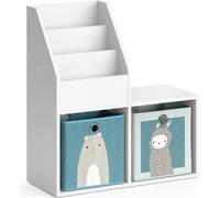 Bibliothèque enfant Vicco Luigi Blanc 30.9x79cm Mini, avec 2 boîtes pliantes opt.6, Model 36225