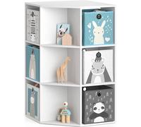 Bibliothèque enfant Vicco Luigi Blanc 64x107.8cm avec 4 boîtes pliantes, Model 36230