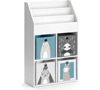Bibliothèque enfant Vicco Luigi Blanc 72x114.2cm avec 4 boîtes pliantes, Model 36219
