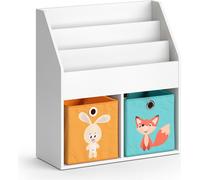 Bibliothèque enfant Vicco Luigi Blanc 72x79cm avec 2 boxes pliants opt.1, Model 36212