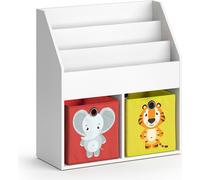 Bibliothèque enfant Vicco Luigi Blanc 72x79cm avec 2 boxes pliants opt.2, Model 36213
