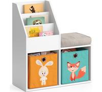 Bibliothèque enfant Vicco Luigi Blanc 72x79cm Mini, avec 2 boîtes pliantes opt.1, Model 36220