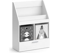Bibliothèque enfant Vicco Luigi Blanc 72x96.2cm avec tiroir et 2 boxes pliables opt.2, Model 39445