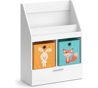 Bibliothèque enfant Vicco Luigi Blanc 72x96.2cm avec tiroir et 2 boxes pliants opt.6, Model 39441