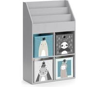 Bibliothèque enfant Vicco Luigi Gris 72x114.2cm avec 4 boîtes pliantes, Model 39480