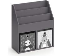 Bibliothèque enfant Vicco Luigi Gris 72x79cm avec 2 boxes pliants opt.2, Model 37175