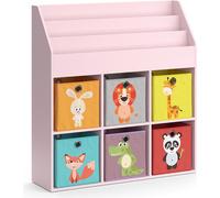 Bibliothèque enfant Vicco Luigi Rose 107.2x114.2cm avec 6 boîtes pliantes (multicolores), Model 40775